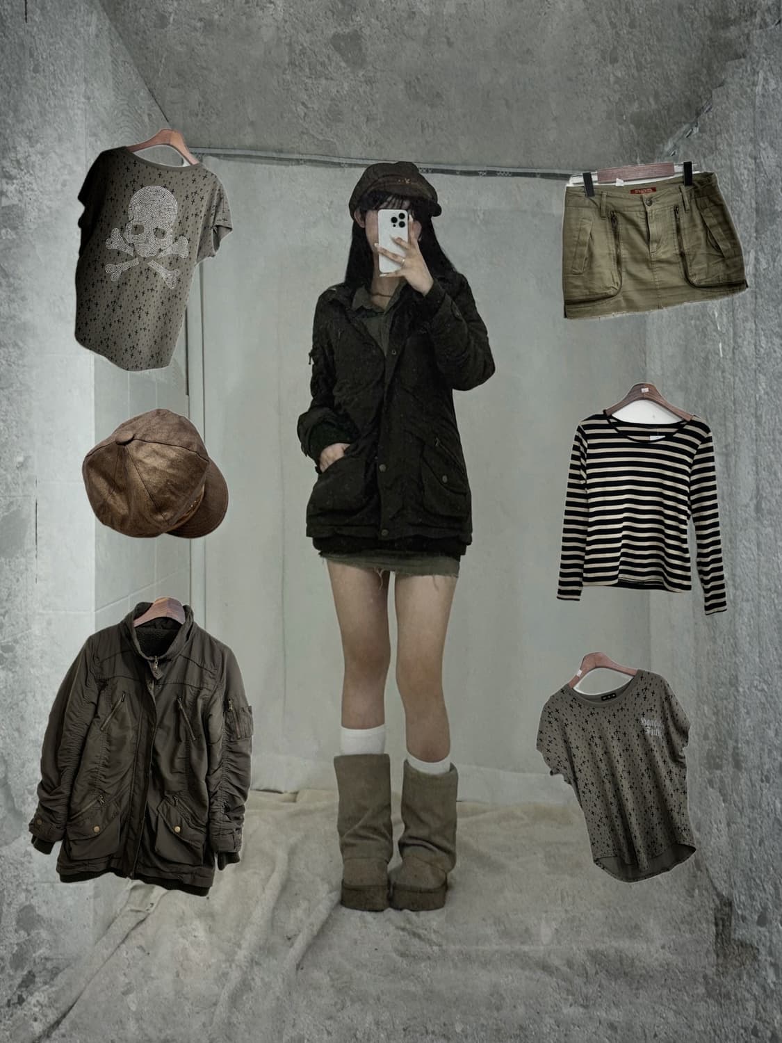 카키브라운 데일리 와투케 코디세트  상품이미지1
