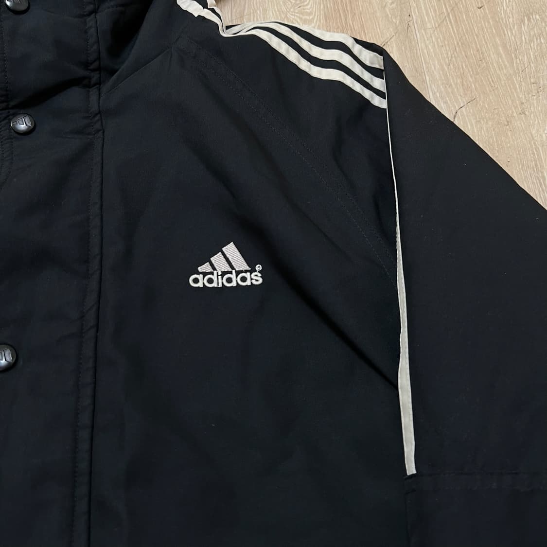 아디다스 빅로고 사이드라인 후드 롱패딩 M/95  상품이미지3