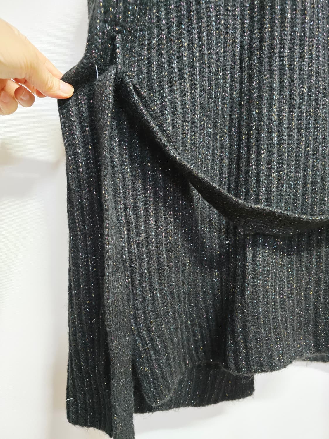 폴앤조 블랙 롱 가디건 니트88~99 상품이미지7