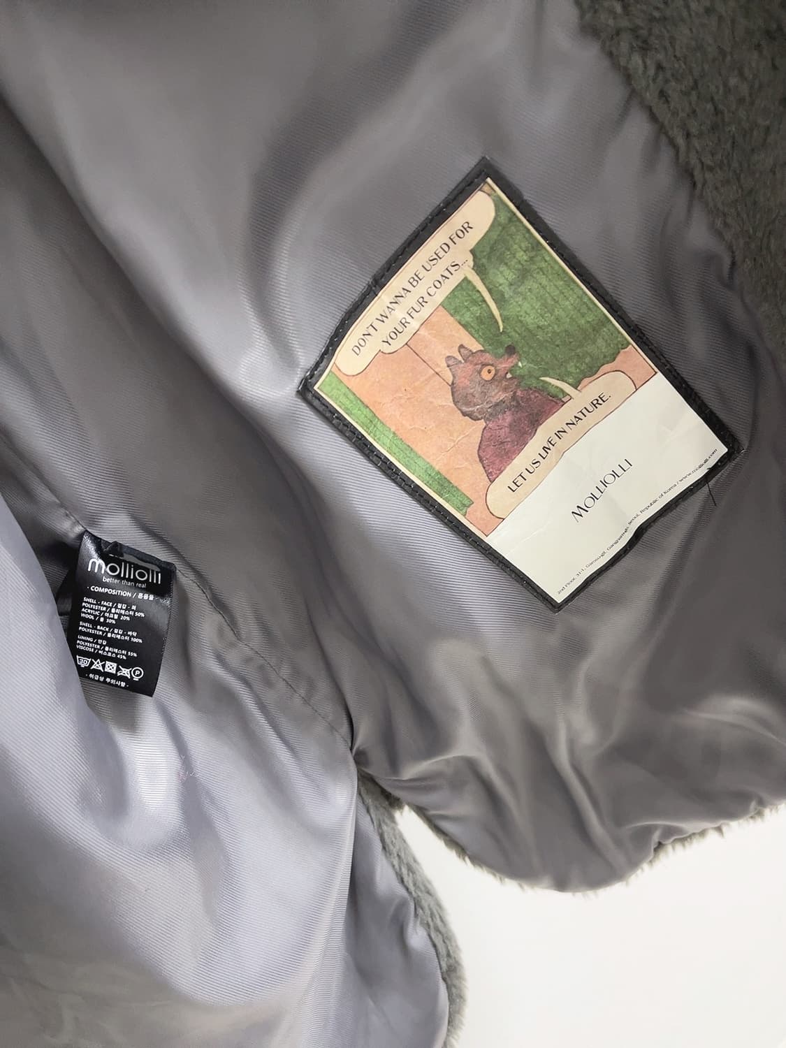 올리몰리 울혼방 페이크 무스탕 자켓 상품이미지8