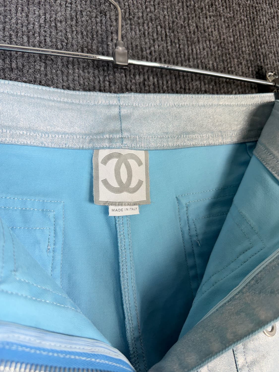 2002 S/S 메탈릭 라이트블루 코튼팬츠 상품이미지7