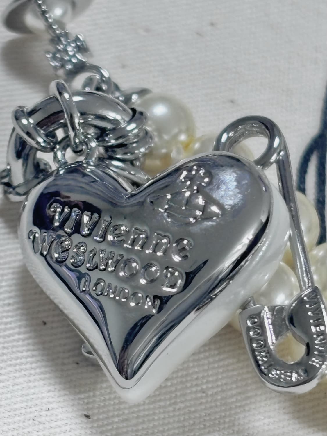 비비안웨스트우드 목걸이 오리에타 클립 옷핀 펄 초커 빈티지 상품이미지5