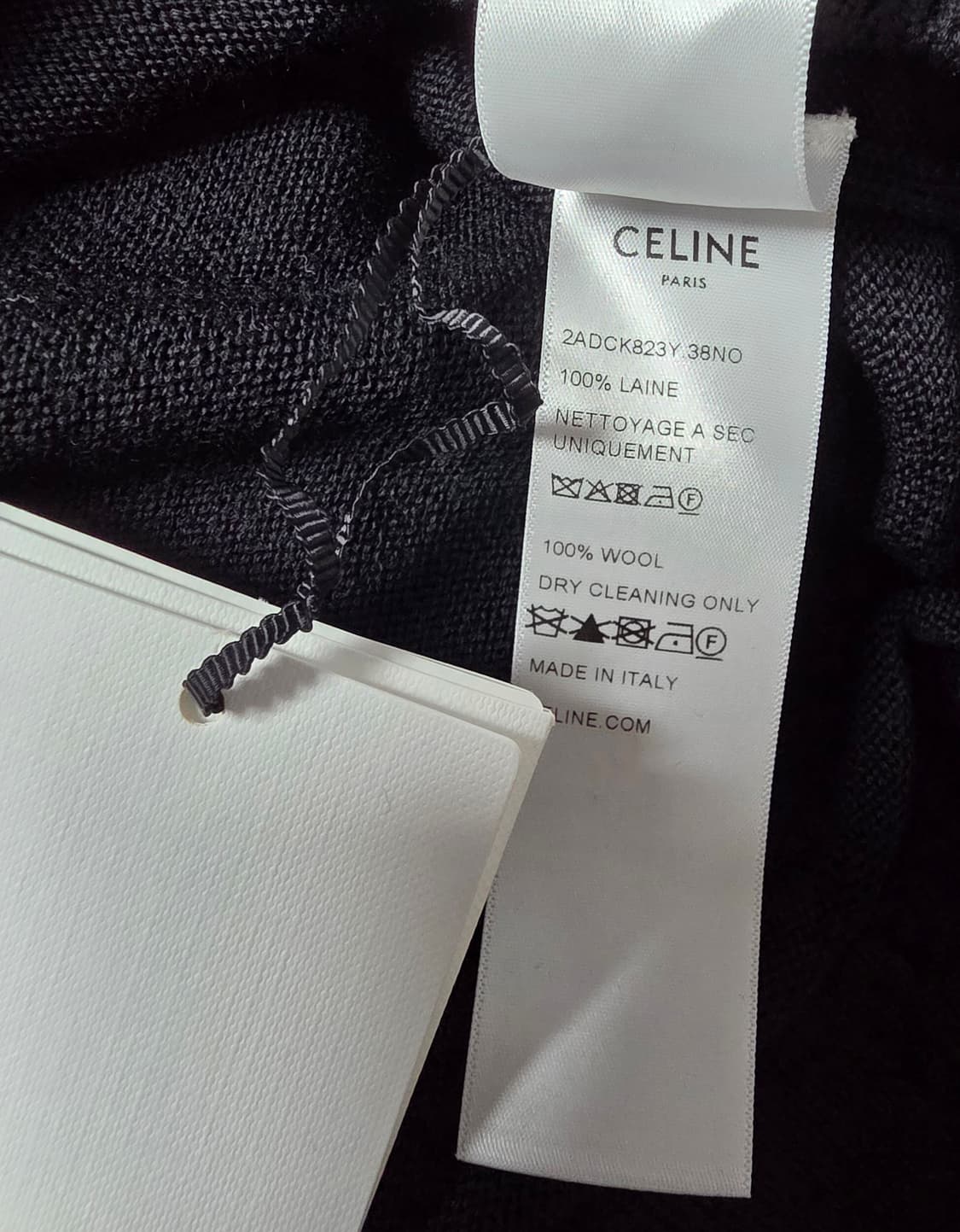 [박보검착용] 셀린느 트리옹프 브이넥 울 스웨터 베스트 블랙 S 사이즈! 상품이미지7