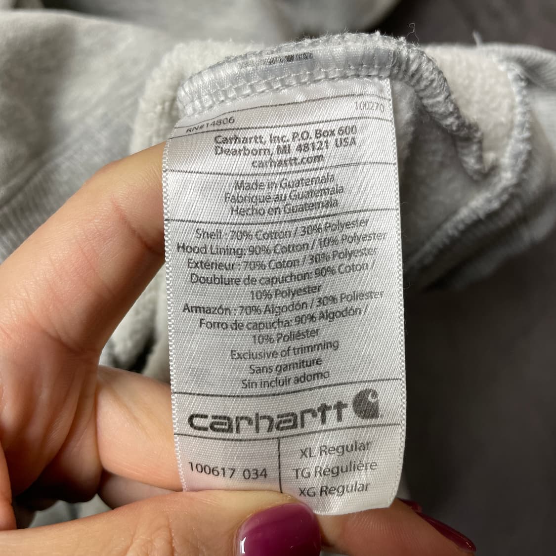 CARHARTT 칼하트 빈티지 그레이 하프집업 기모 후드티 A00576 상품이미지10