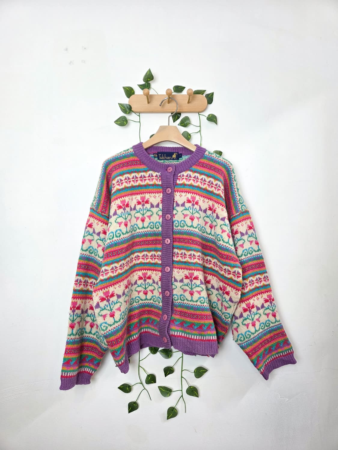 패턴 울 가디건 상품이미지1