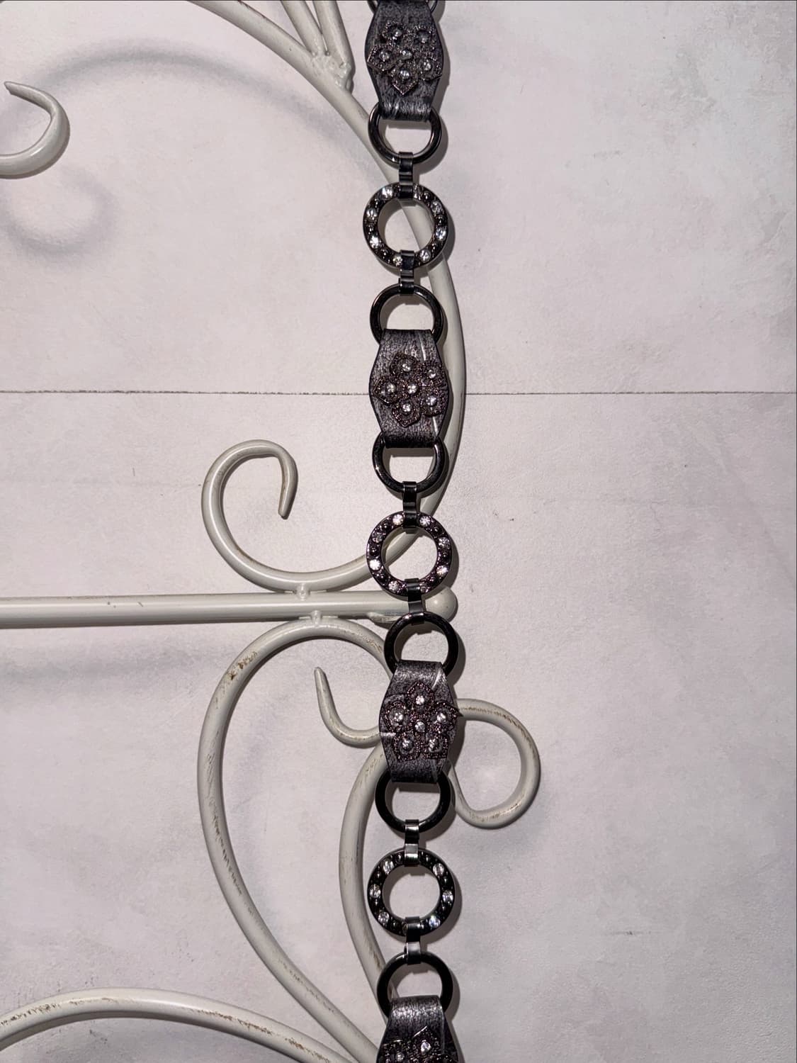 Silver oriental flower cubic chain belt  상품이미지6
