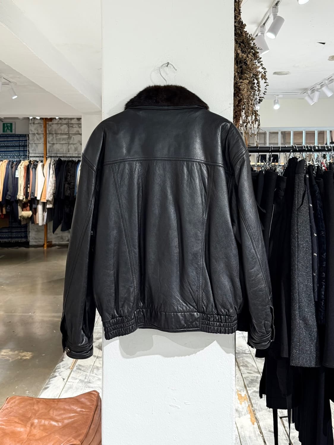 이브생로랑 뿌르 옴므 90s 퍼 카라 레더 자켓 상품이미지6