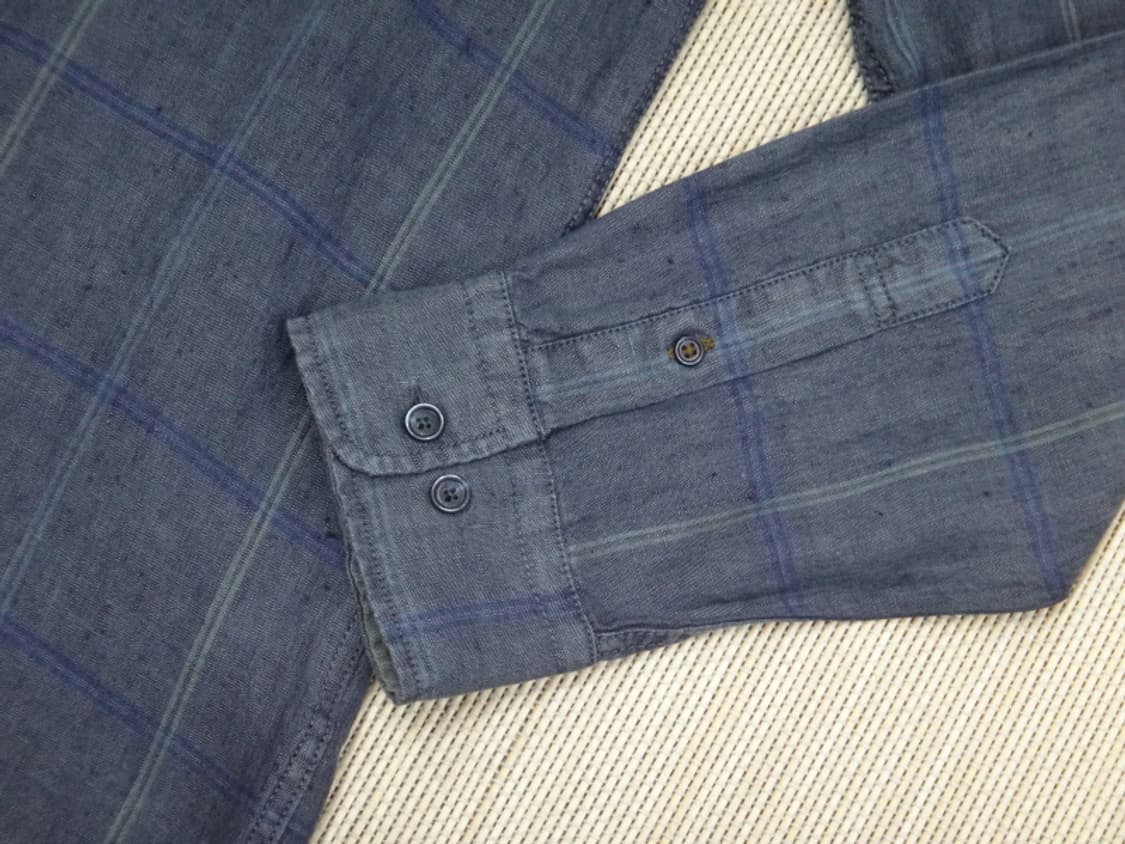 (105) 시리즈 코튼 린넨 포레스트 그린 체크 셔츠 상품이미지6