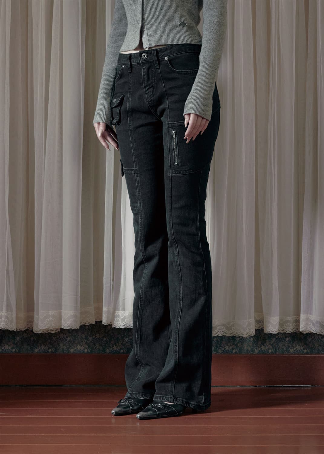 보헴서 SIDE POCKET BOOTCUT JEANS 딥그레이M 상품이미지2