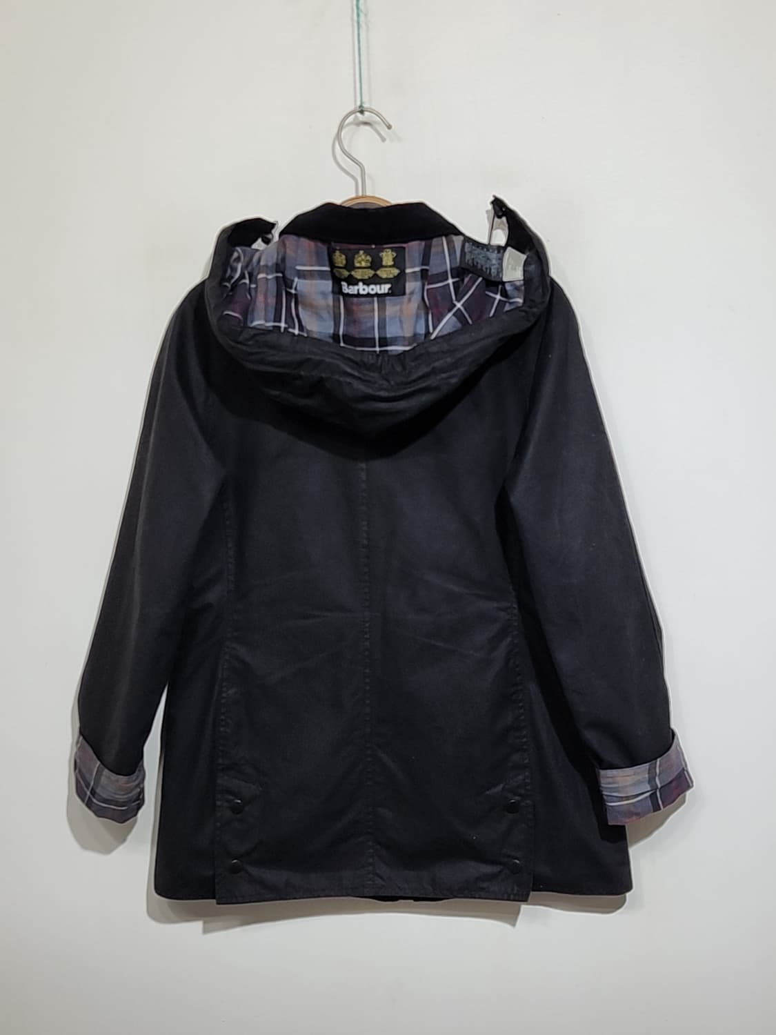 (S) 바버 비드넬 왁싱자켓 블랙 왁스점퍼 후드탈부착  상품이미지7