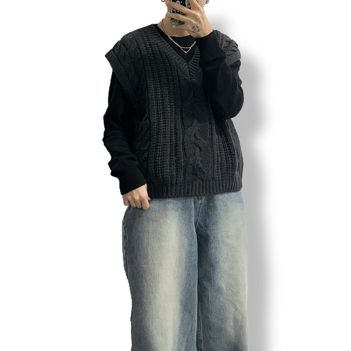폴햄 브이넥 니트 베스트 (택있음) 상품이미지3