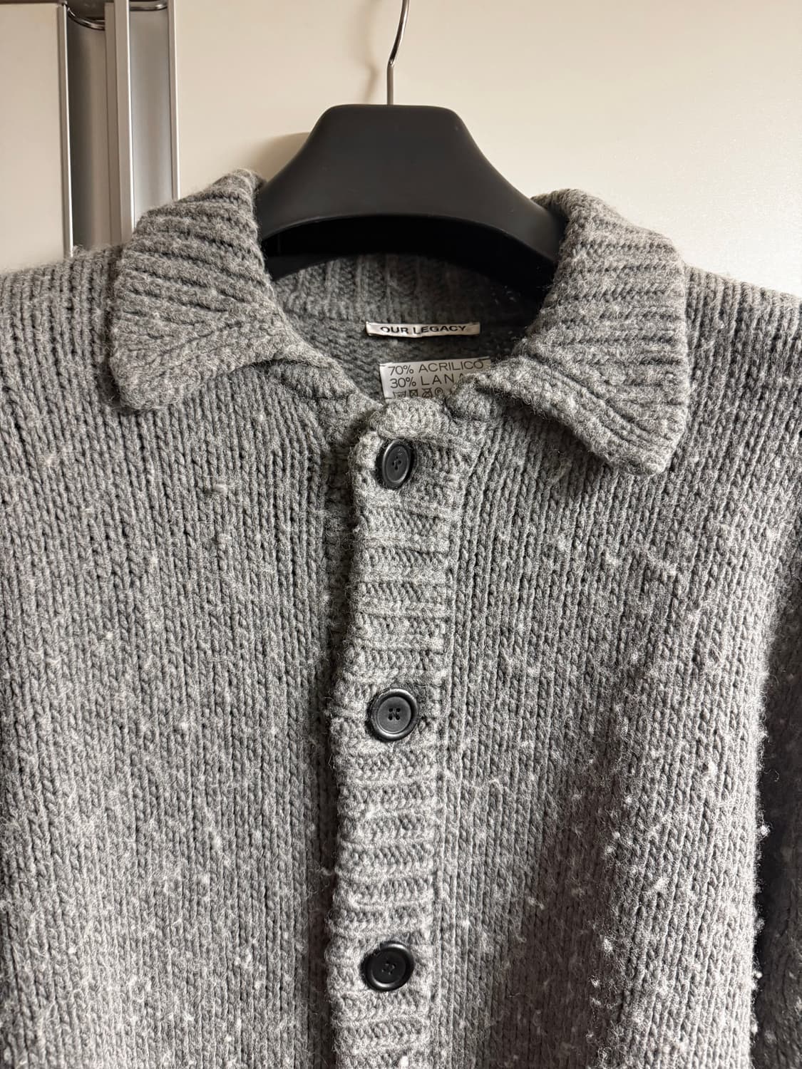 아워레가시 빅피케 가디건 그레이 50 상품이미지3