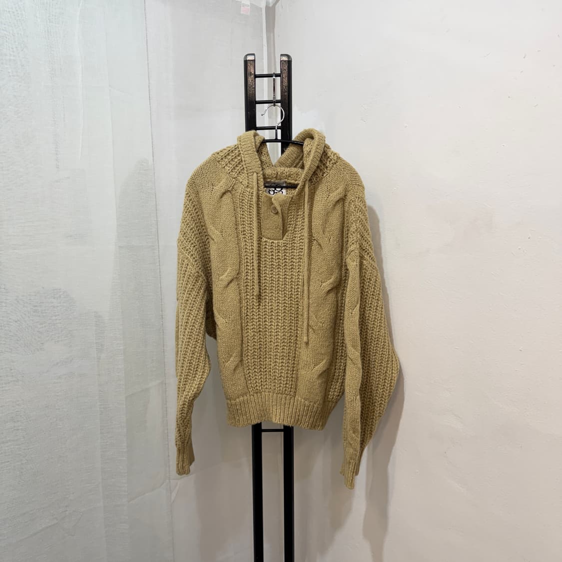 서로 꽈배기 케이블 후드니트 오버핏 벌룬니트 3990 상품이미지1