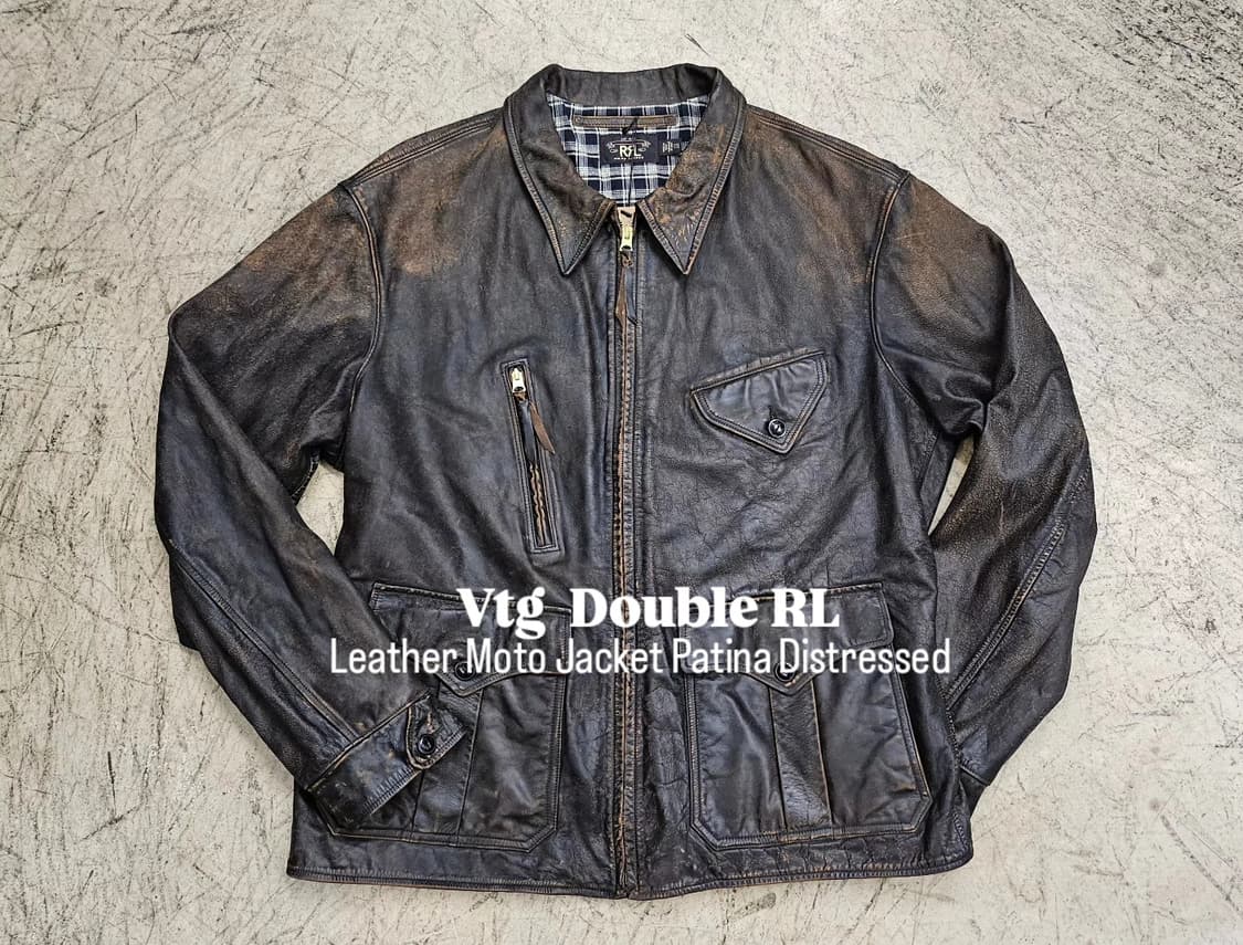 Double RL Leather Moto Jacket. 상품이미지1
