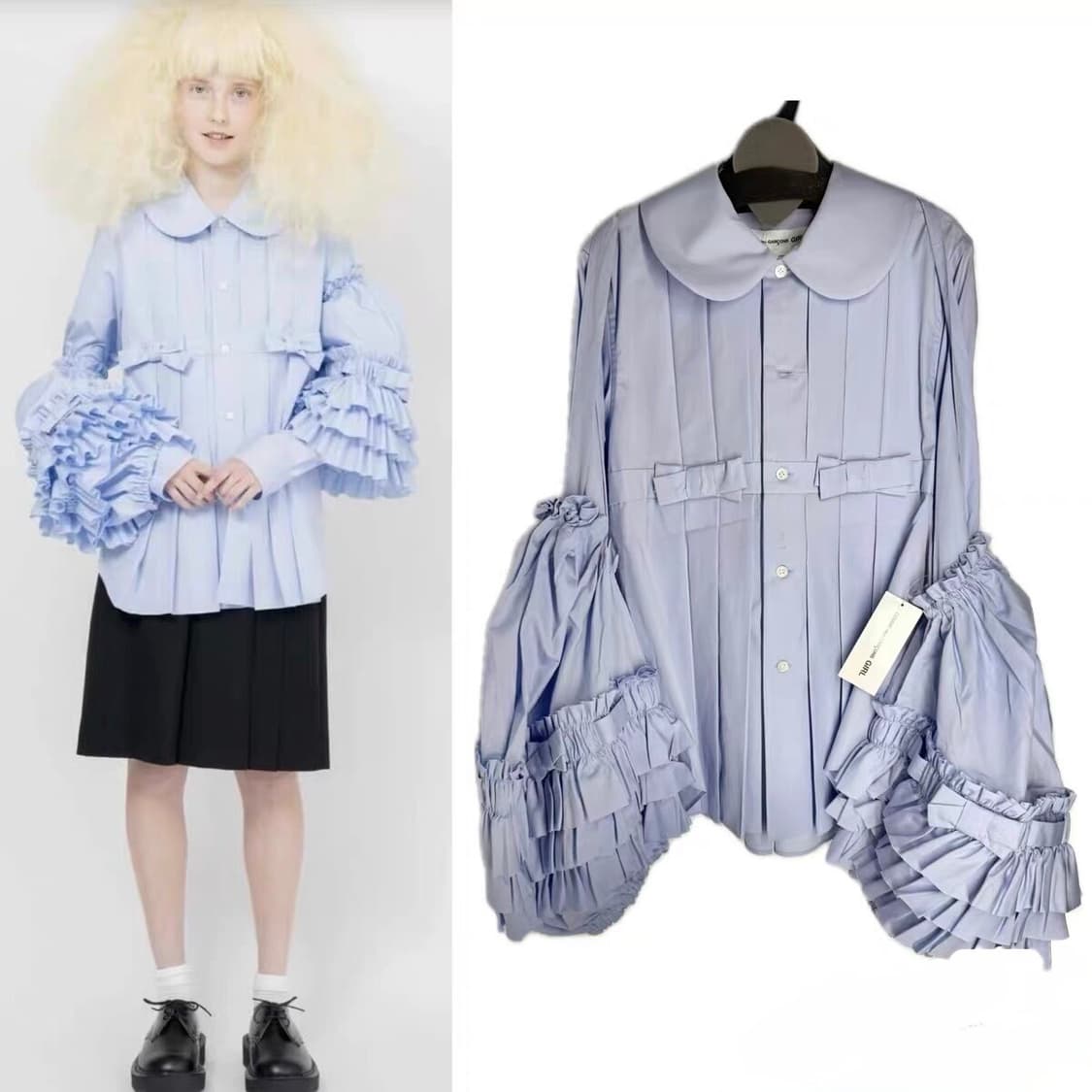 NEW 꼼데가르송 걸 프릴 리본 토시 F 상품이미지4