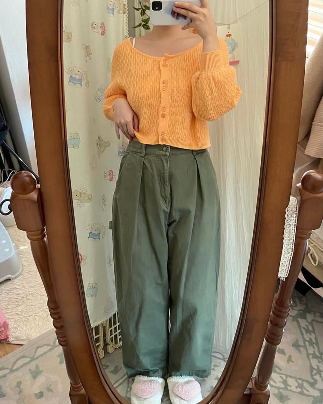 카키 핀턱 워크웨어 팬츠 상품이미지1