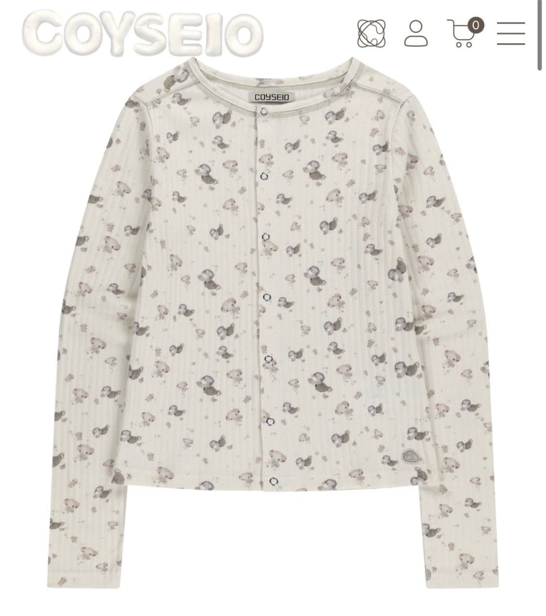 구해요) 코이세이오 코튼 커들 롱슬리브 아이보리 상품이미지1
