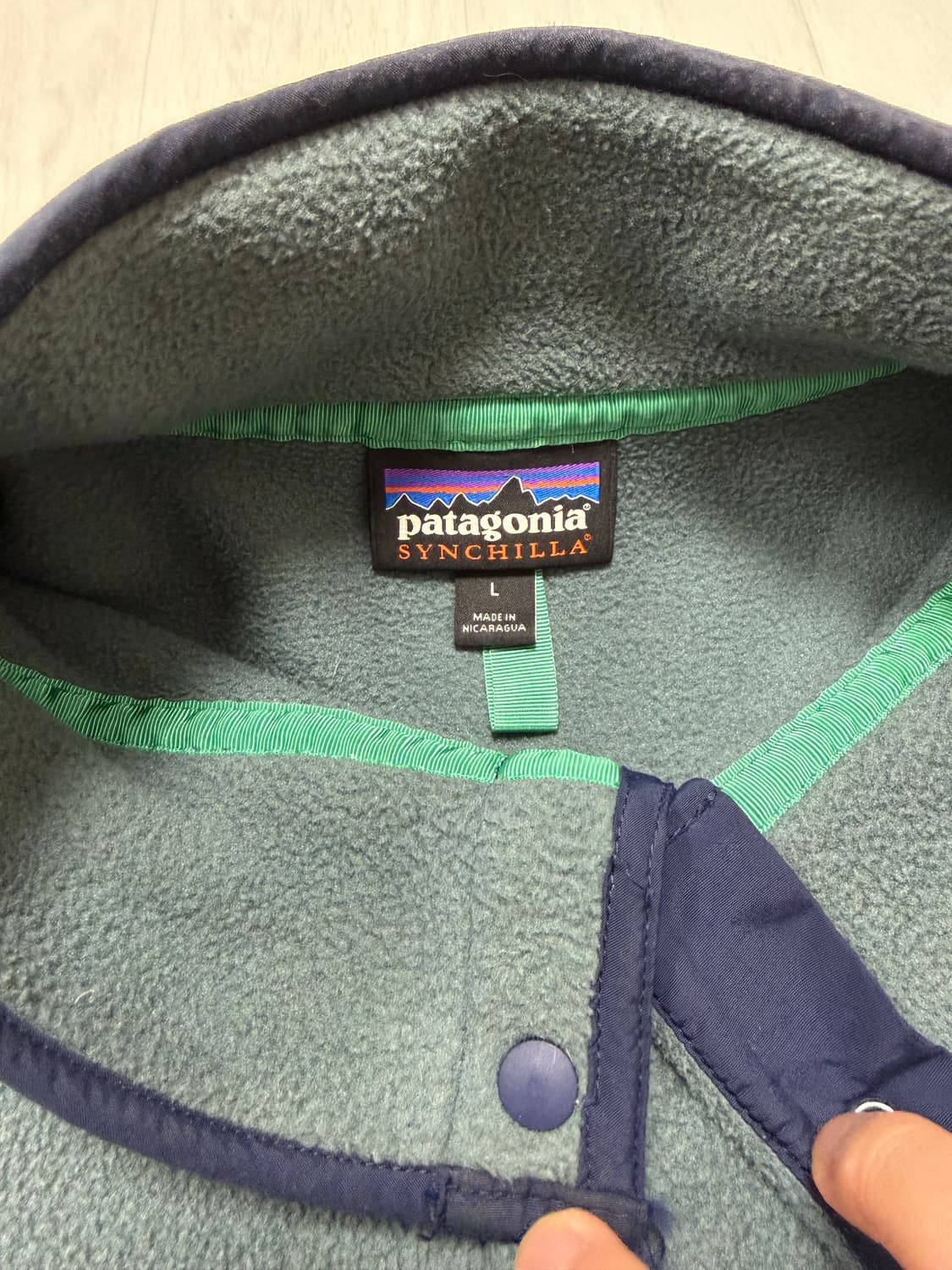 파타고니아 신칠라 그린/그레이 L 상품이미지2