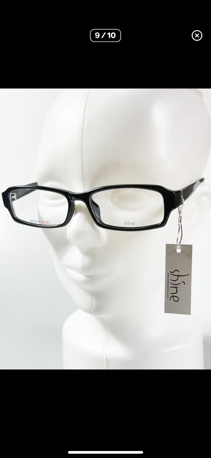 샤인 Shine 블랙 뿔테 스퀘어 에폭시 프레임 빈티지 안경 상품이미지10