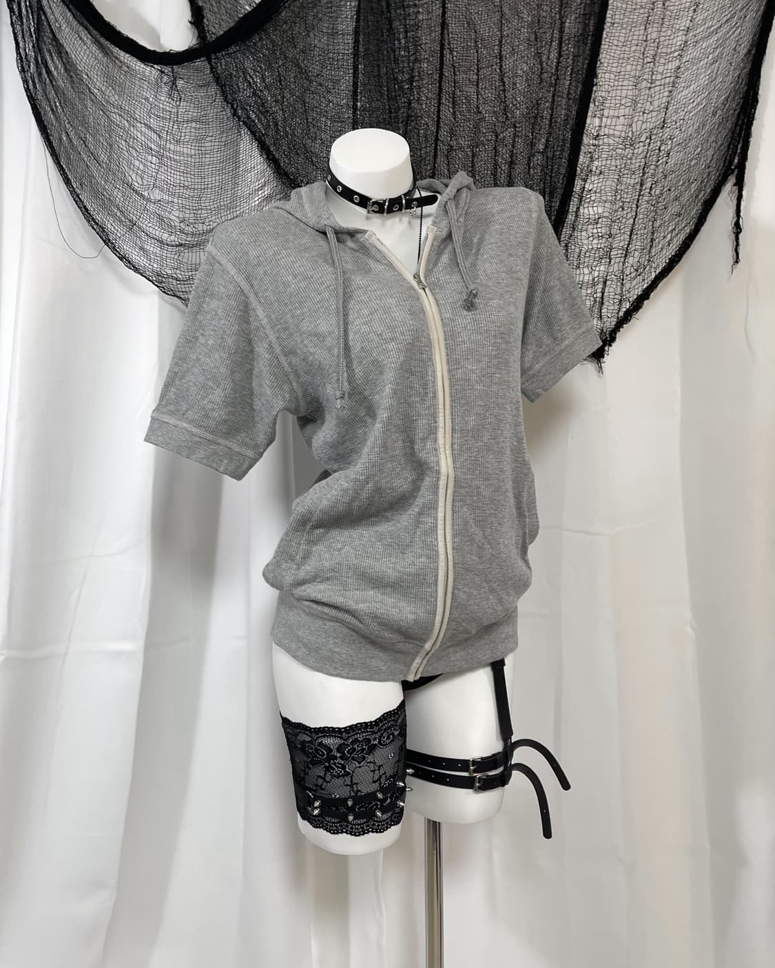 gray hood zip-up 상품이미지3