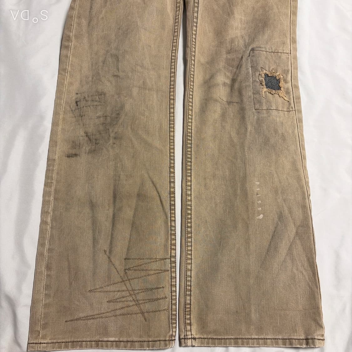 Armani Exchange 아르마니 베이지 부츠컷 워싱 데님팬츠 상품이미지9