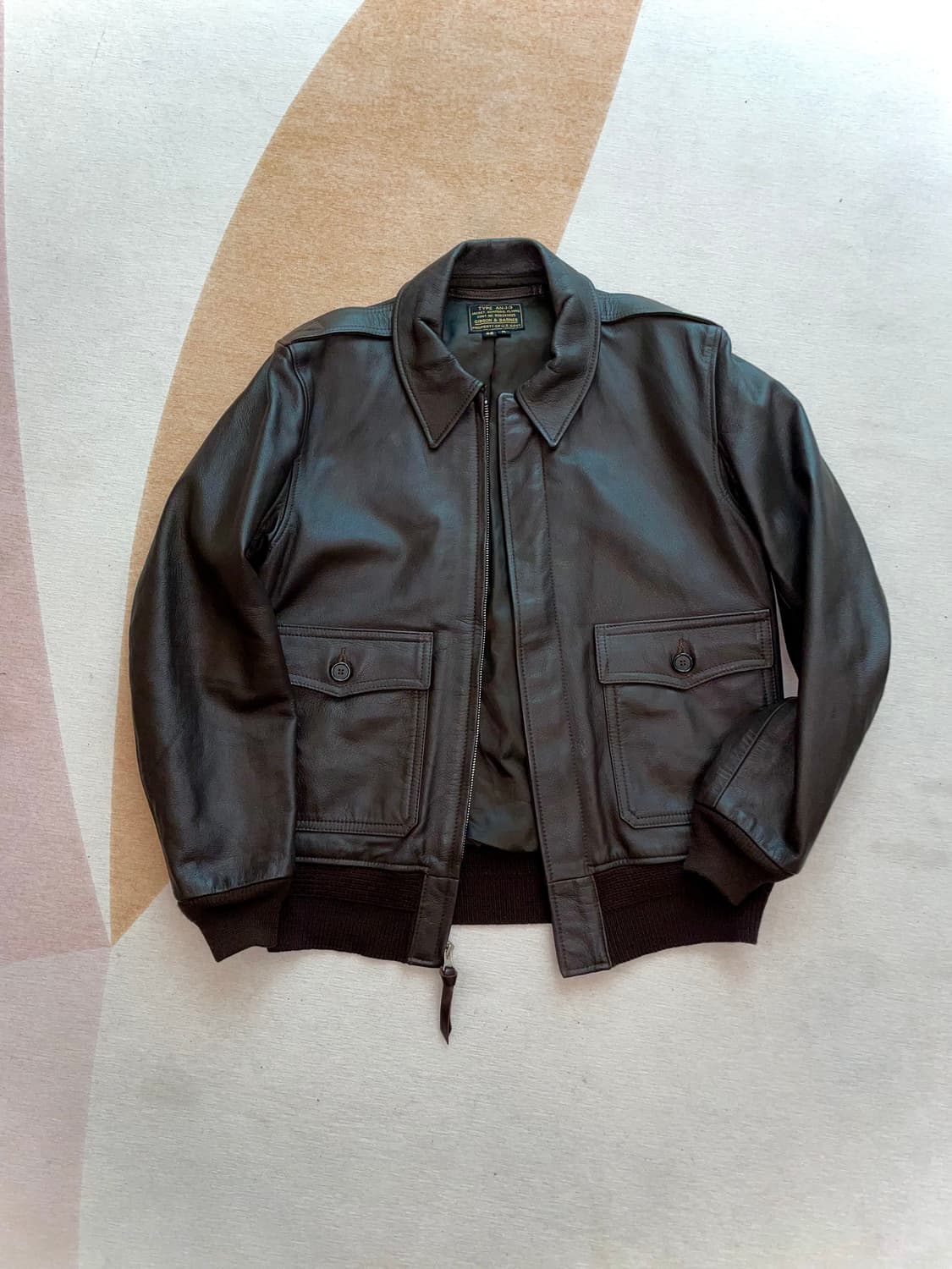 (36R) 깁슨앤반스 an-j-3 레더 플라이트 자켓 상품이미지3