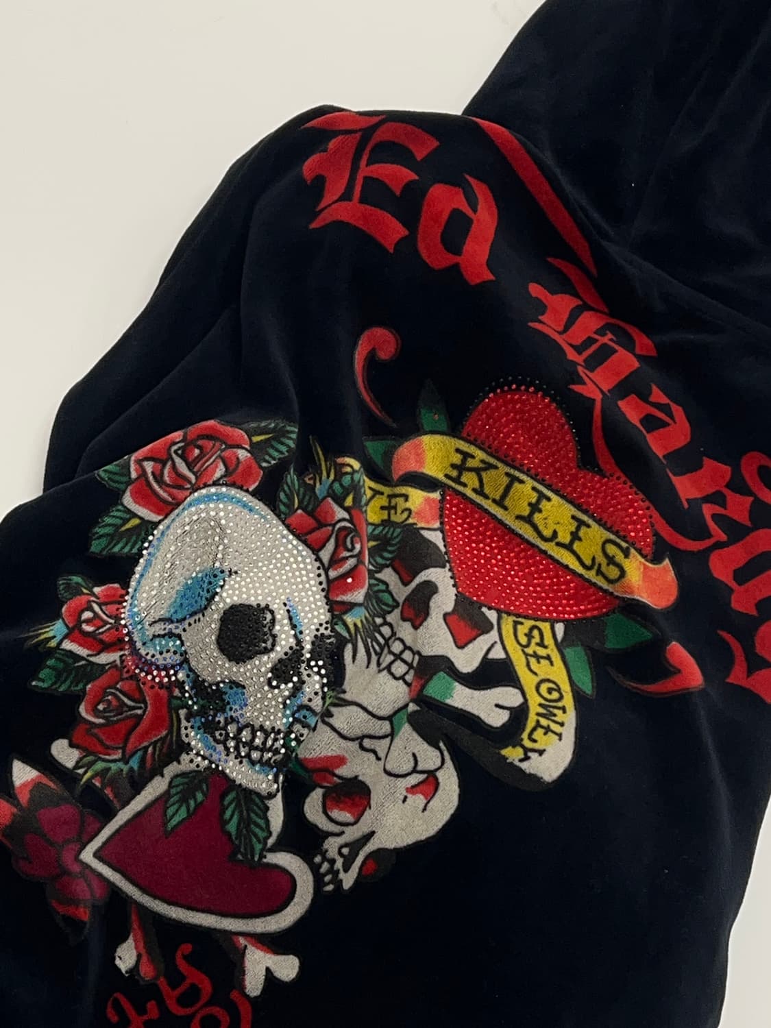 ED HARDY  Velvet Y2K Zip-Up Jacket 상품이미지4