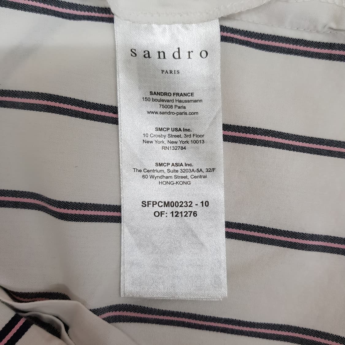 산드로 Sandro 스트라이프 브이넥 버튼 블라우스 2사이즈 상품이미지7