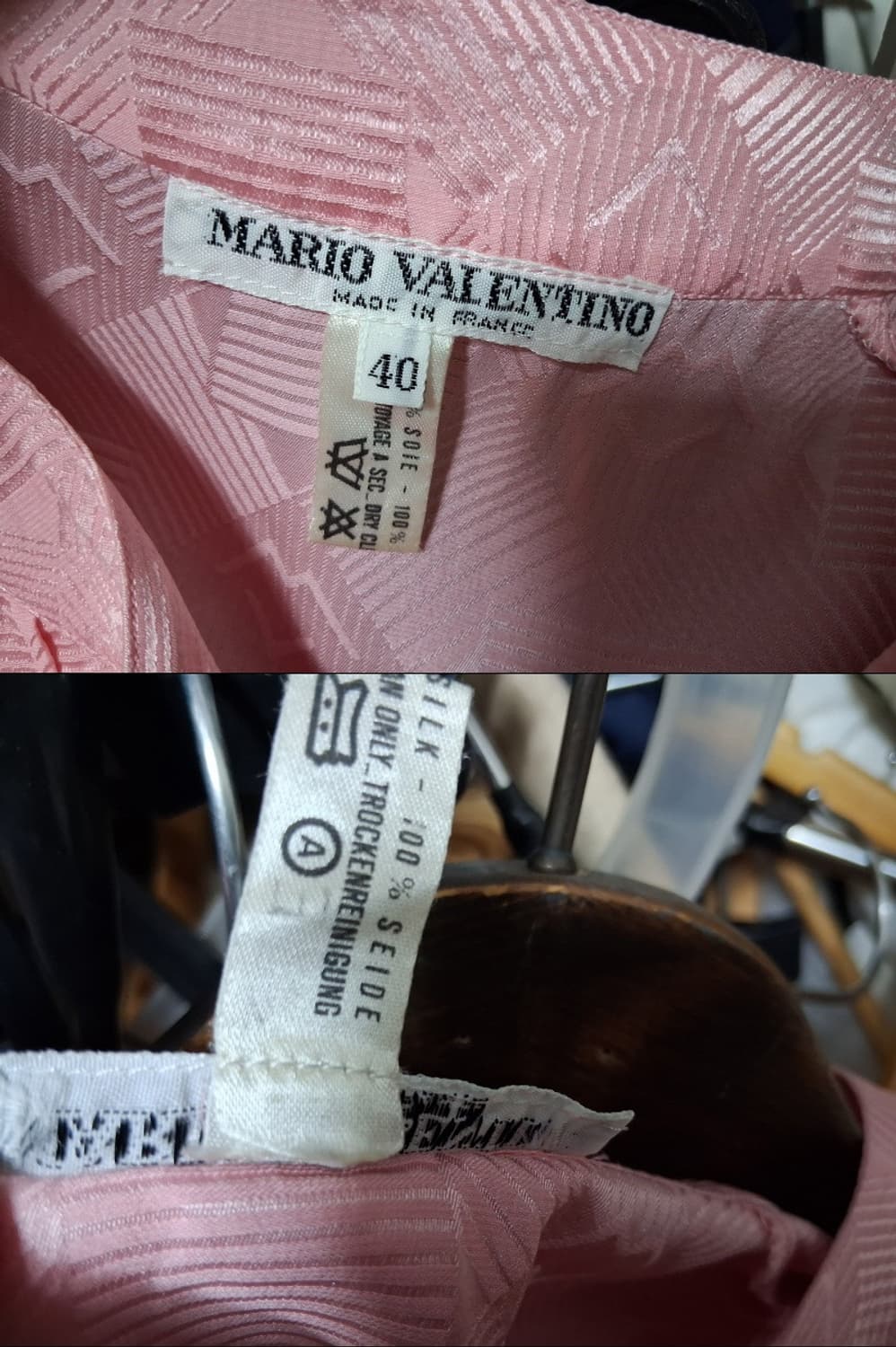 프랑스 MARIO VALENTINO 핑크 실크블라우스 통66 상품이미지8