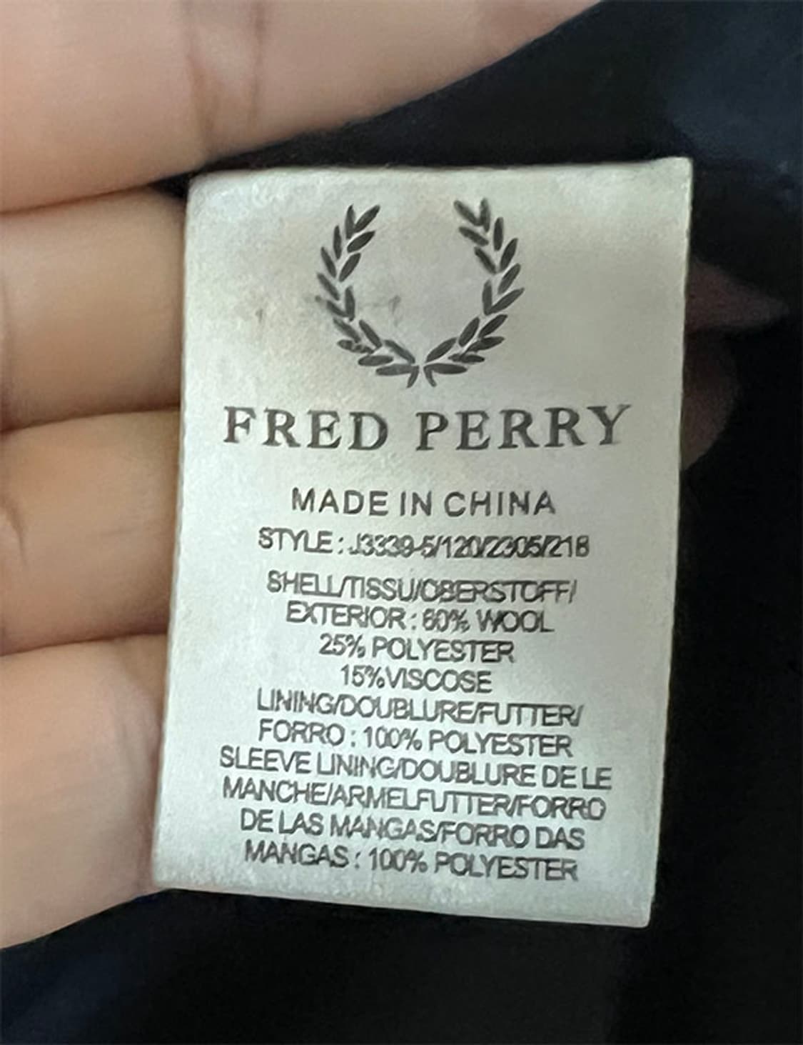 프레드페리 남자 모직 하프자켓 블랙 M 95 상품이미지4