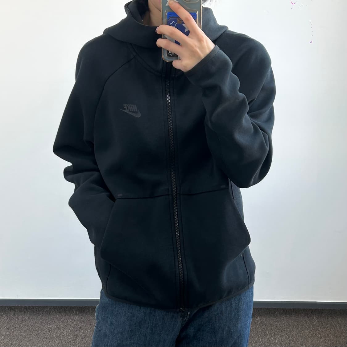 Nike 나이키 블랙 로고 2-way 테크팩 블랙 후드집업  상품이미지2