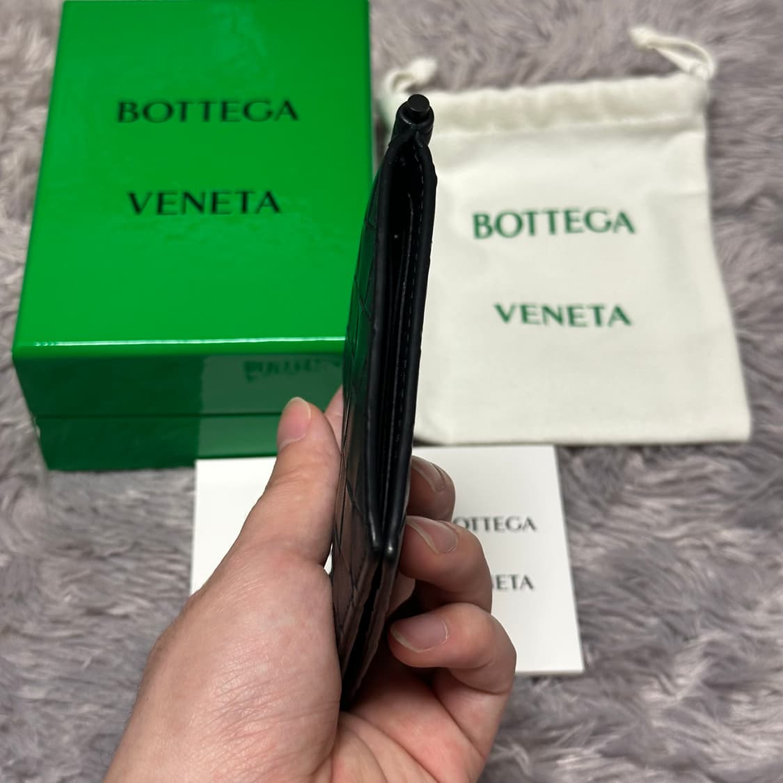 [풀구성] 보테가베네타 인트레치아토 머니클립 반지갑 블랙 신형 상품이미지4