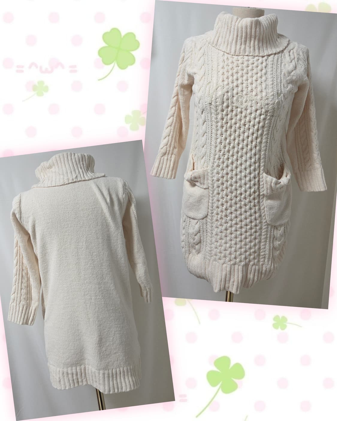 폼포넷 아이보리 니트원피스 상품이미지2