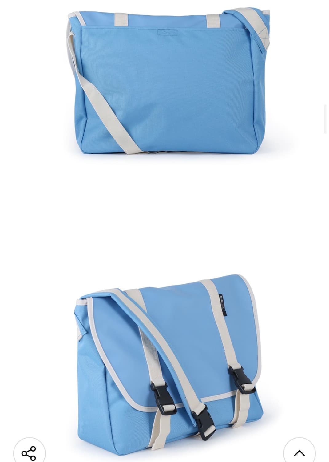 버빌리안 심플 메신저백 스카이블루 새상품 상품이미지4