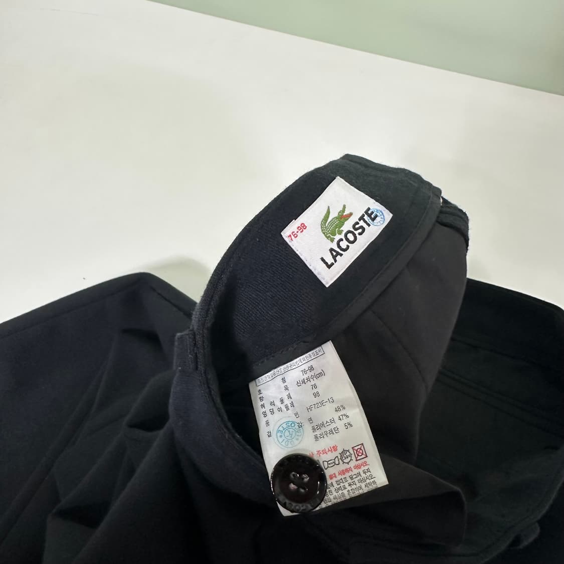 33 라코스테 블랙 일자핏 슬랙스 상품이미지5