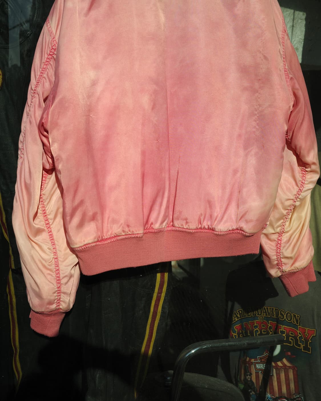 빈티지 하드 페이딩 핑크 봄버 자켓 상품이미지4
