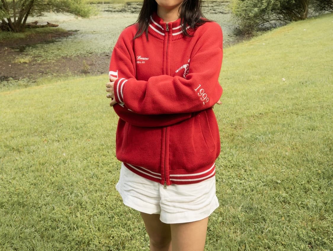 Dear Ermina 풋볼 가디건 스웨터 M 상품이미지5