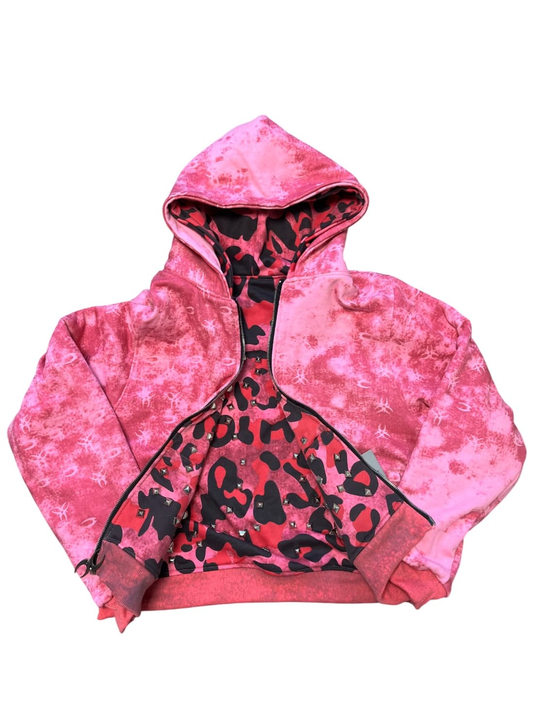 cozyworldwide 핑크 스터드 리버서블 후드집업 상품이미지5