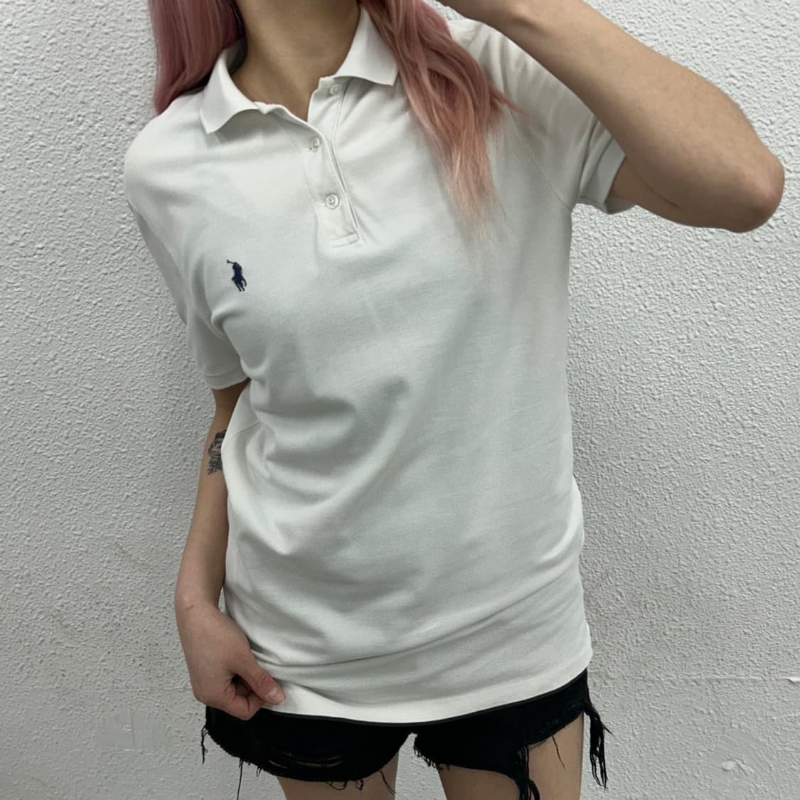 폴로 랄프로렌 블루포니 화이트 카라 반팔 S 상품이미지1