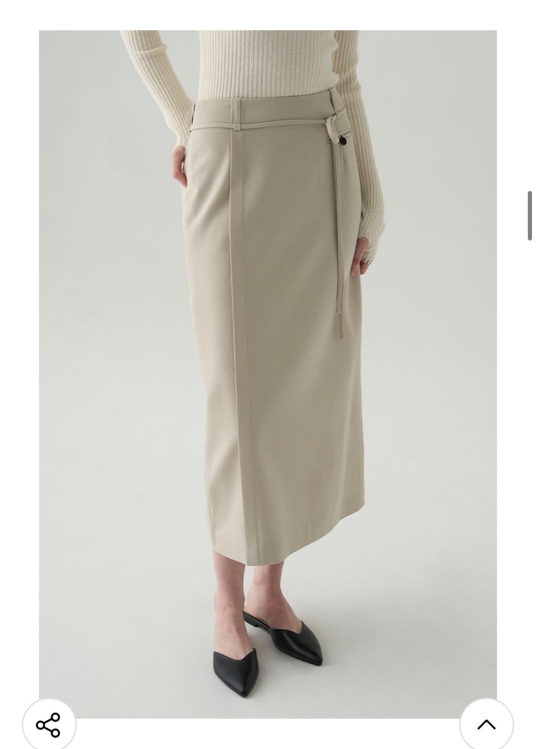 (S) 드로우핏 우먼 에이치 라인 스트랩 펜슬 스커트 [ASH CREAM 상품이미지6