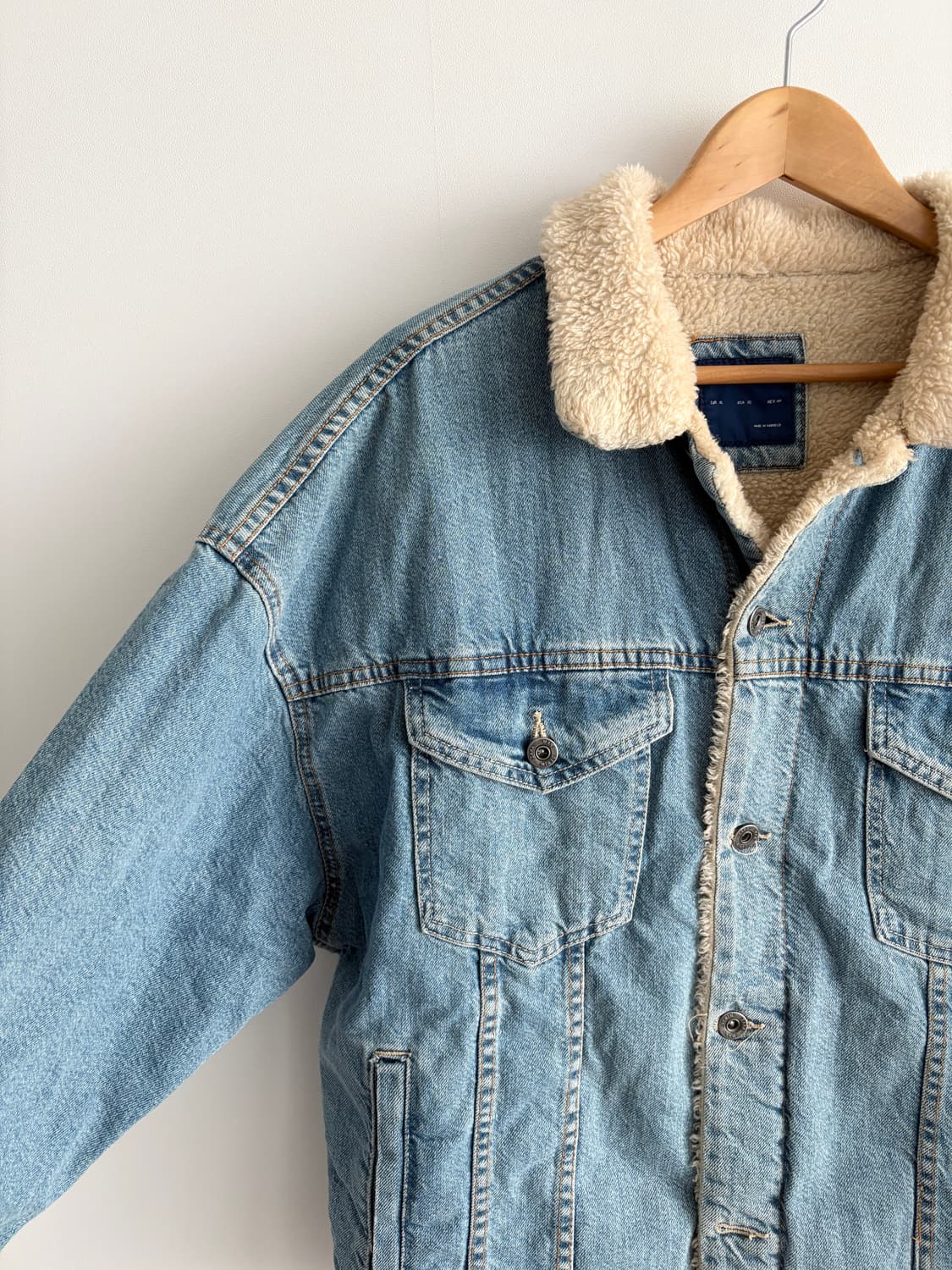 자라 ZARA MAN 쉐르파 데님 자켓 XL 상품이미지4