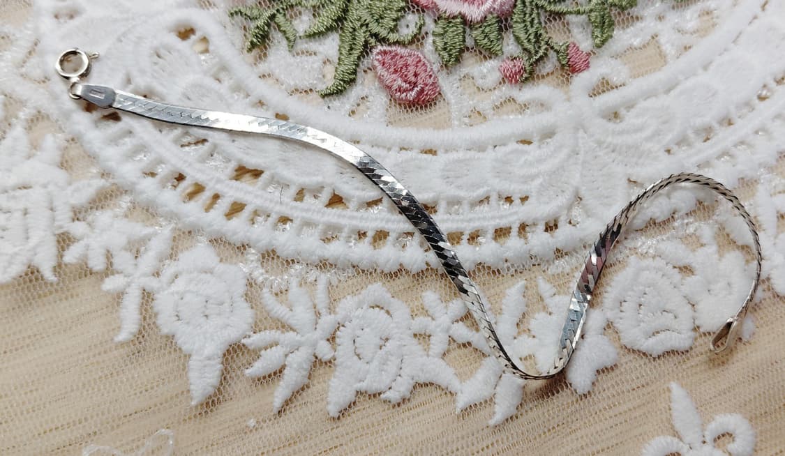 vintage)빈티지 이태리 실버925 헤링본 팔찌/은팔찌/뱀줄팔찌 상품이미지4