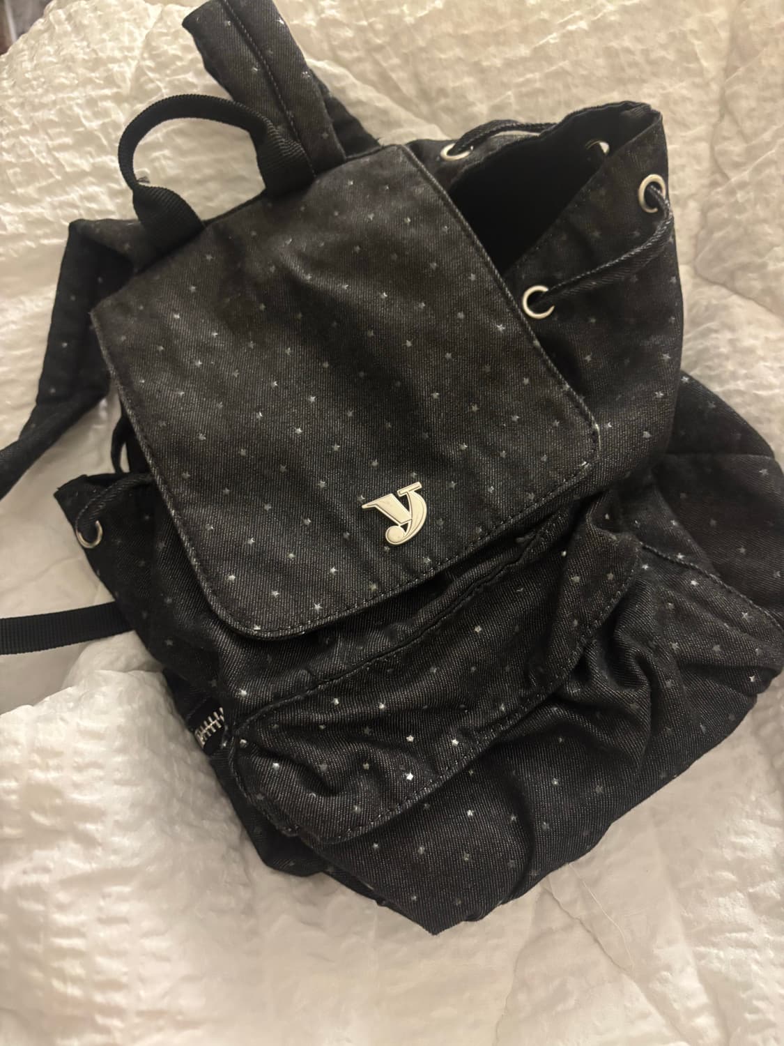 여밈 미니 스타 백팩 블랙 상품이미지2