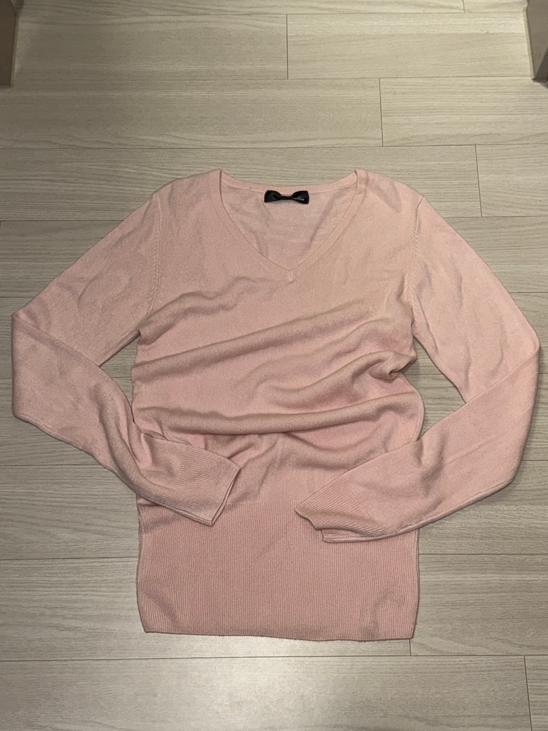 갸루 빈티지 핑크 니트 가디건 딸기우유 색감 상품이미지3