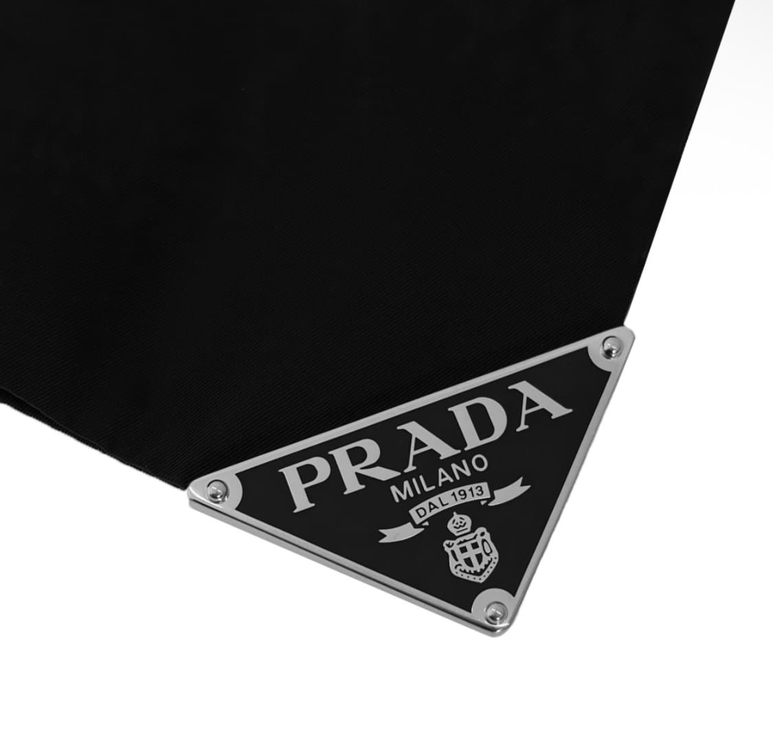 [40] 프라다 여성 빅 삼각로고 리나일론 미니 스커트 치마 블랙 상품이미지6