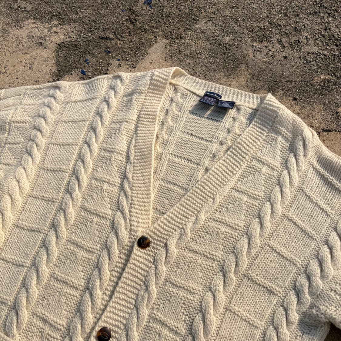 80s GANT 빈티지 울 핸드 니트 가디건 L 상품이미지4