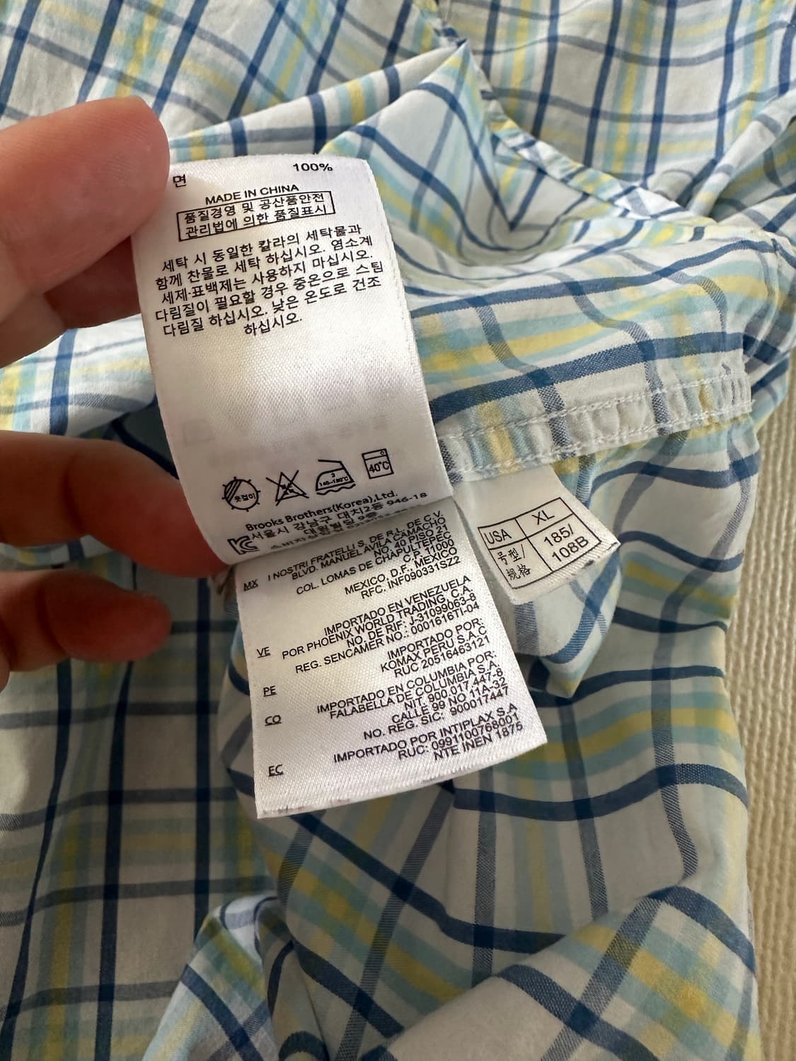 XL) 브룩스브라더스 체크 반팔 셔츠 상품이미지4