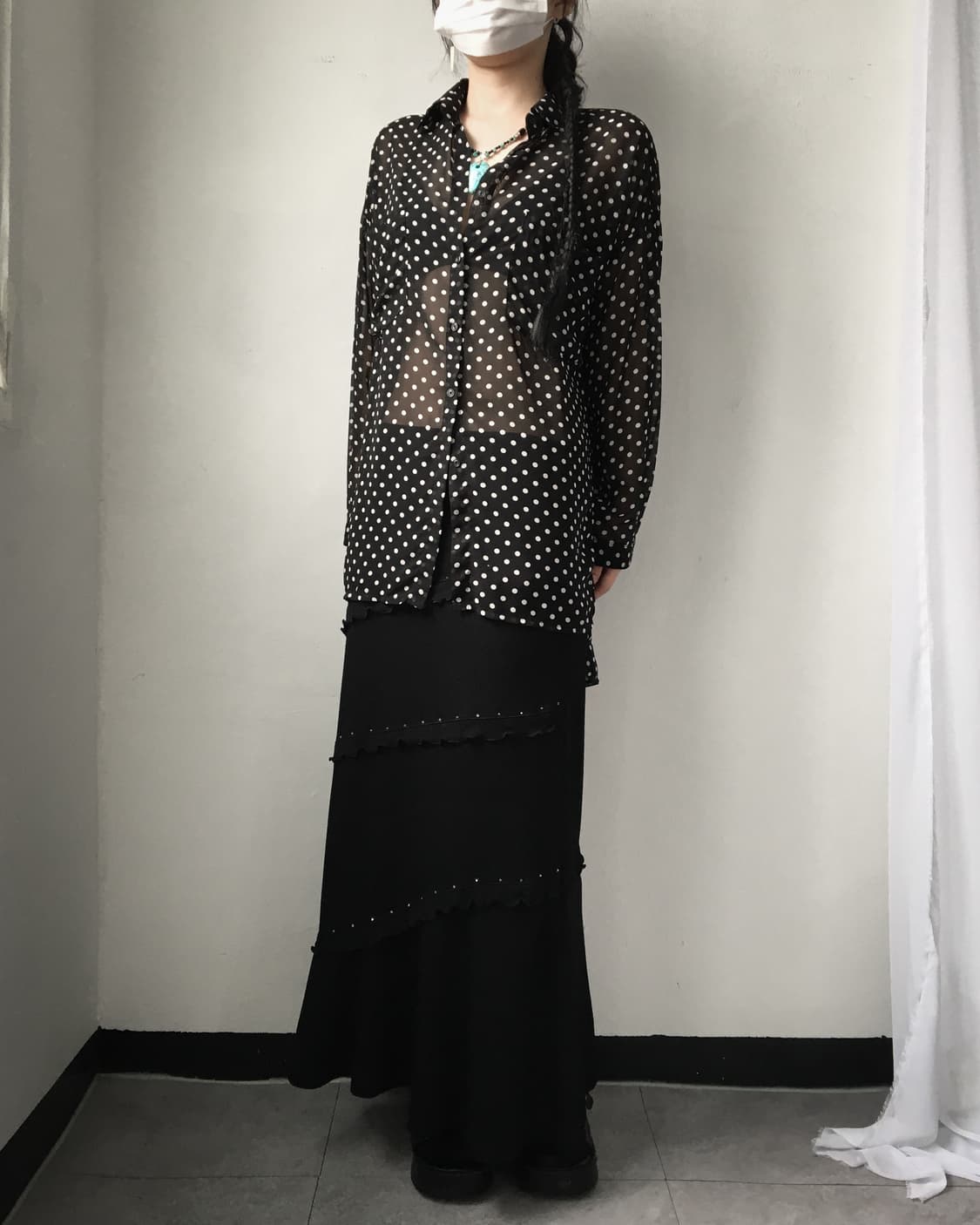 Cubic line point long skirt 상품이미지6