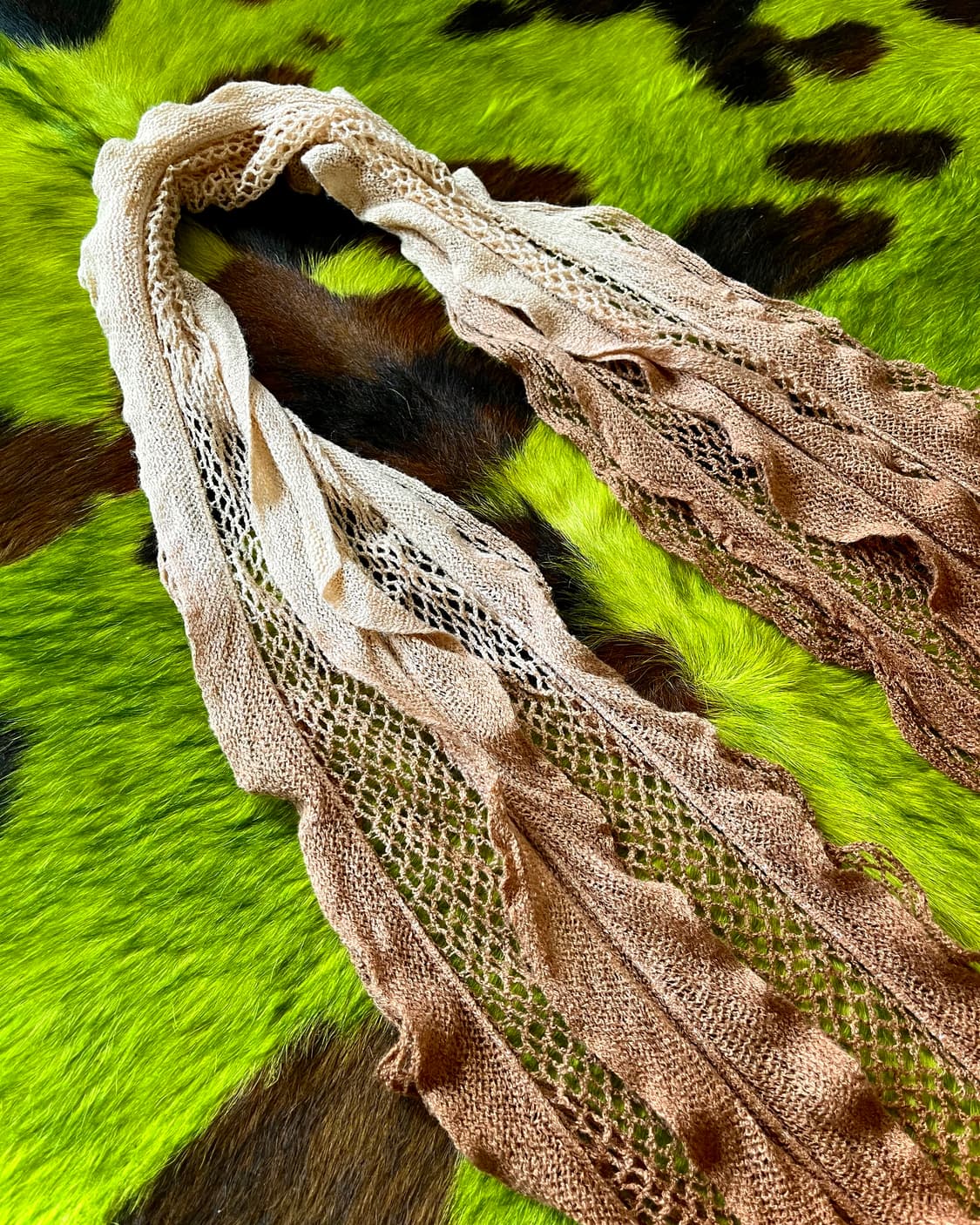 JPN Vintage Mesh Knit Long Muffler Scarf 상품이미지4