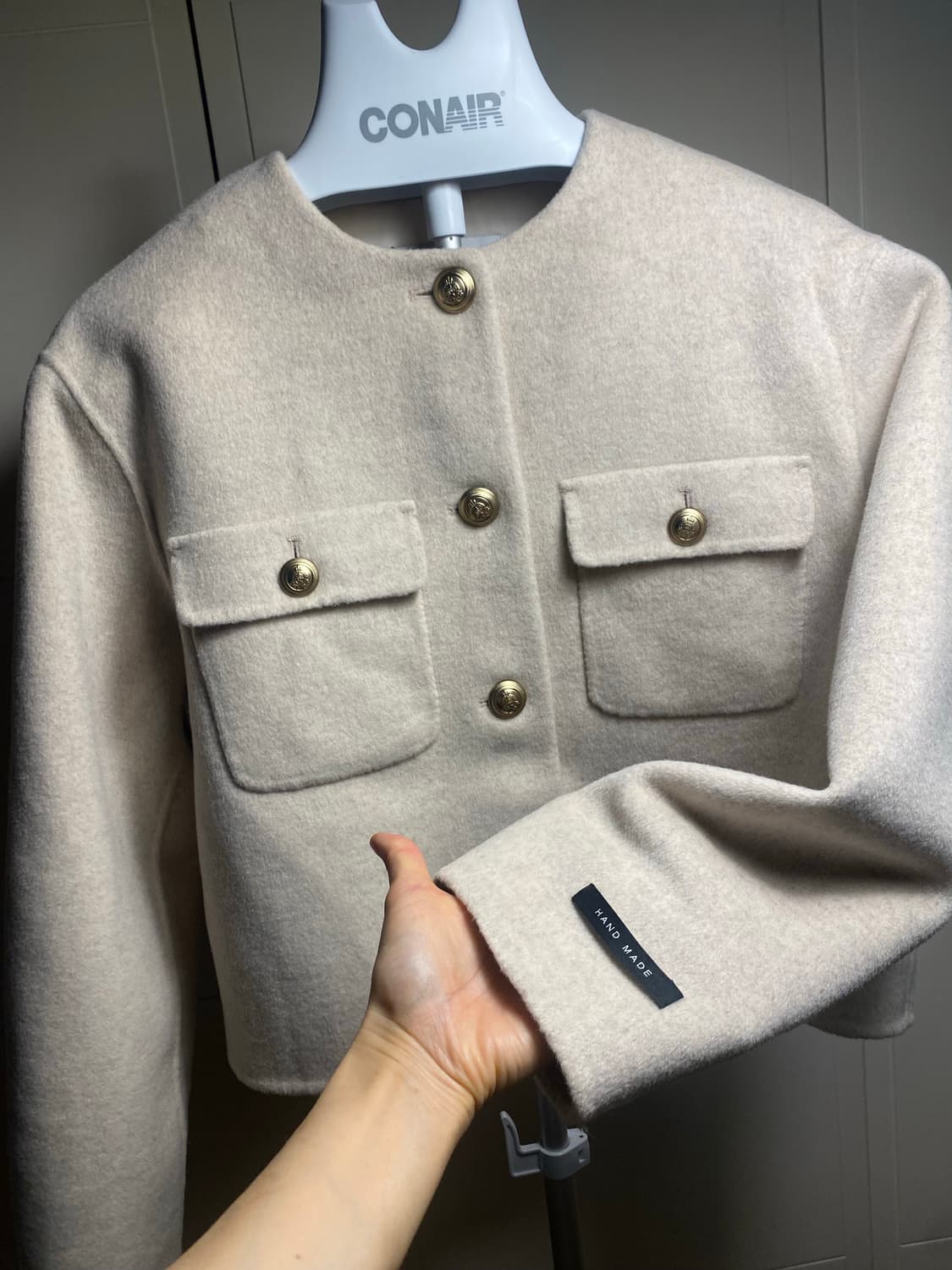 OAMARU 캐시미어 혼방 핸드메이드 자켓 90(새상품) 상품이미지2